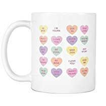 Candy Hearts Valentine's Day Mug - Sweet hearts boyfriend girlfriend mug